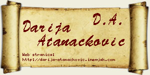 Darija Atanacković vizit kartica